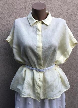 Желтая,лён блуза реглан,рубашка,этно бохо стиль,