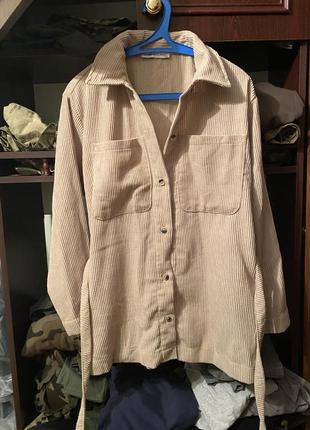 Сорочка в   рубчик подовжена