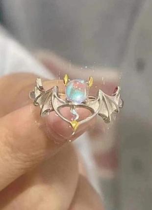 Модное регулируемое кольцо с камнем дьяволенок 😈1 фото