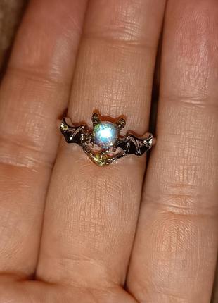 Модное регулируемое кольцо с камнем дьяволенок 😈3 фото
