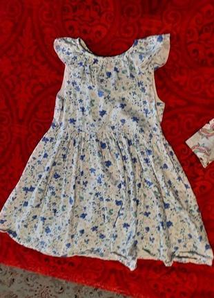 Сукня плаття біле в блакитні дрібні квіти leigh tucker  2-3-4 роки