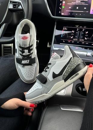 Жіночі кросівки nike air jordan legacy 312 low / найк джордан / демісезонні / весняні, літні, осінні / взуття / шкіра / білі, чорні, сірі