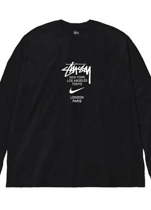 Лонгсліви stussy logo унисекс стассі стуссі стасі стусі лонг