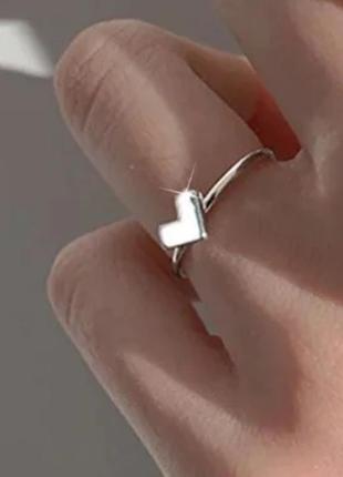 Нежное регулируемое кольцо сердце ❤️