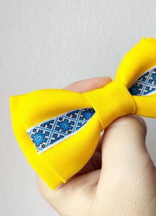 Краватка-метелик жовтий з українською полосою3 фото