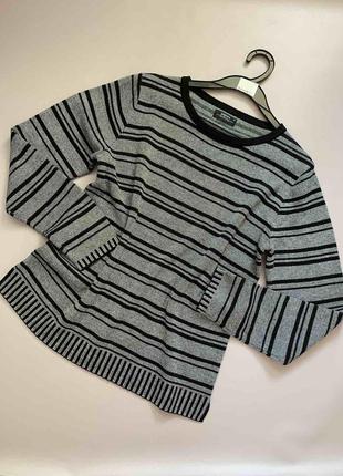 Базовий сірий светрик у полоску теплий светр р. м високий вміст бавовни4 фото