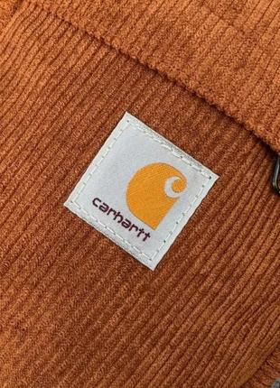 Вельветова сумка через плече carhartt. кархарт сумочка барсетка коричневий6 фото