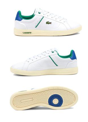 Lacoste europa pro 222 1 sma white blue кросівки шкіряні оригінал білі - 46