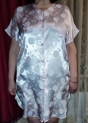 Сатінова гарна сорочка-халат,сорочка для сну 48/564 фото