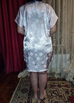 Сатінова гарна сорочка-халат,сорочка для сну 48/566 фото