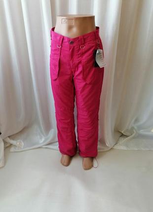 Теплі яскраві спортивні штани на велюрі красиві насичений колір рожева фуксія