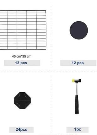Манеж клітка для тварин songmics 12 панелей розміри однієї 35 x 45 cm чорний / панелі поштучно5 фото