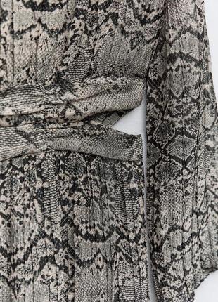 Сукня міді з вирізами зміїний принт zara9 фото