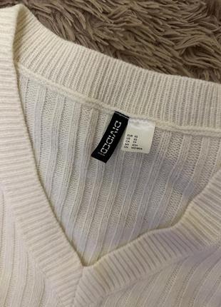В’язана жилетка h&m бежева молочна2 фото