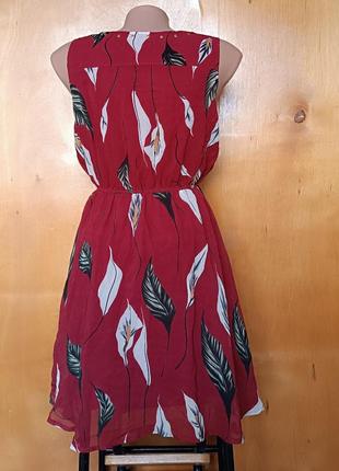Р 8-10 / 42-44-46  нежное красное платье сарафан в цветах apricot5 фото