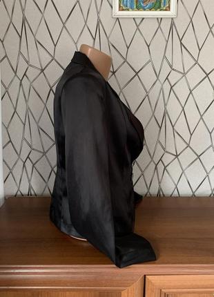 Атласний піджак чорного кольору жіночий розмір s ефектний2 фото