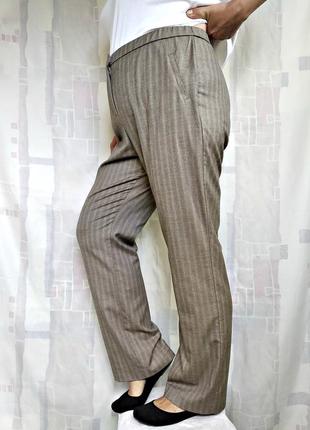 Элегантные брюки в полоску с внутренней утяжкой5 фото