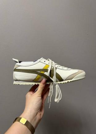 Стильные женские лимитированные кроссовки asics onitsuka tiger mexico 66 cream rover бежевые3 фото