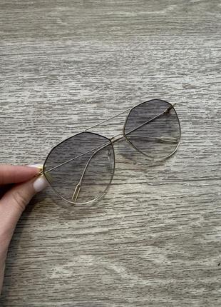Крутые нежные очки солнцезащитные металлические тонкие капли авиатор