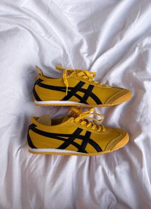 Круті жіночі лімітовані кросівки asics onitsuka tiger mexico 66 yellow жовті8 фото