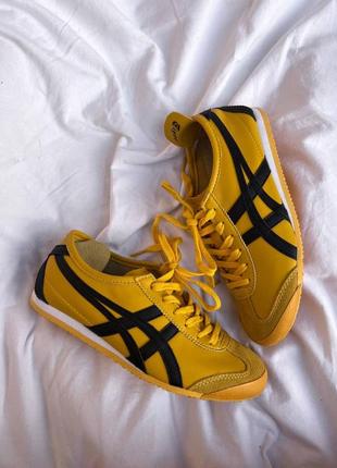 Круті жіночі лімітовані кросівки asics onitsuka tiger mexico 66 yellow жовті2 фото