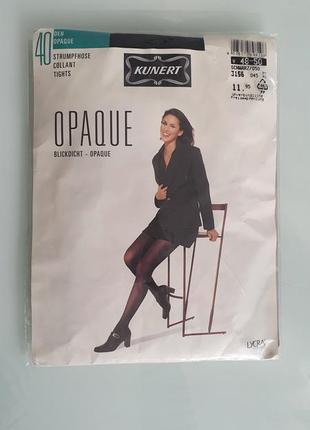 Чорные, непрозрачные колготы kunert, 40 den, р.48 - 50