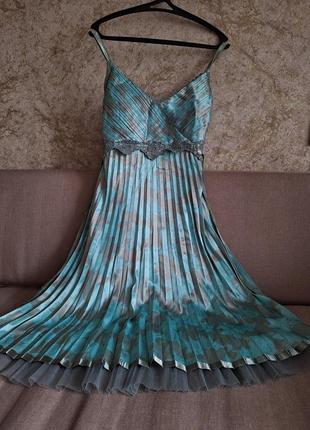 Коктейльна сукня красивого бірюзового відтінку5 фото