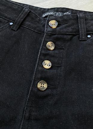 Плотные укороченные черные джинсы mom fit cropped mom boohoo4 фото