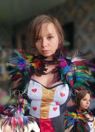 Жилет із пір'я, накидка, болеро