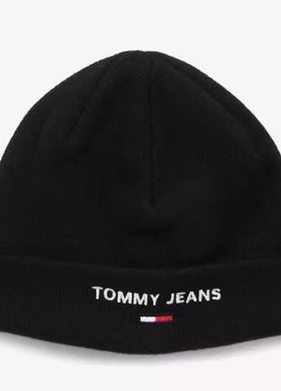 Tommy jeans . шапка біні tommy jeans. оригінал. чорна шапка біні з лого tommy jeans