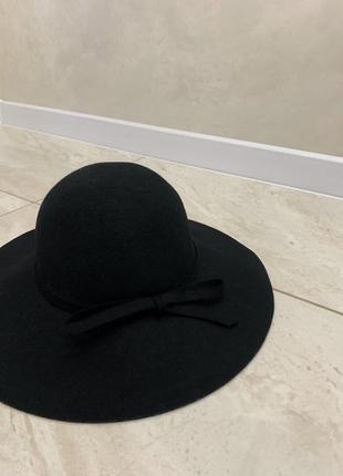Капелюх вовняний шляпа чорна st. bernard3 фото