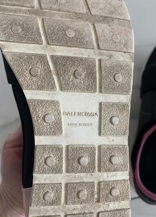 Натуральные кроссовки черно-розовые balenciaga 'race runner'7 фото