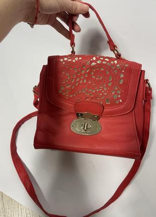 Червона міні сумка сумочка із еко-шкіри1 фото
