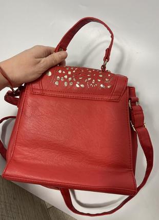 Червона міні сумка сумочка із еко-шкіри6 фото