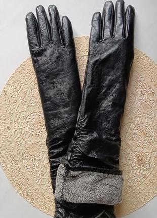 Довгі (високі) шкіряні перчатки 7-7,5 р6 фото