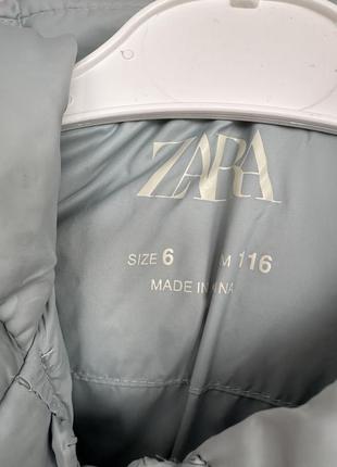 Стильный голубой натуральный длинный пуховик куртка пальто на девочку zara 116/63 фото