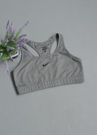 Nike dri fit pro жіночий топ спортивний бра компресійний для тренувань бігу занять спортом сірий найк adidas puma reebok