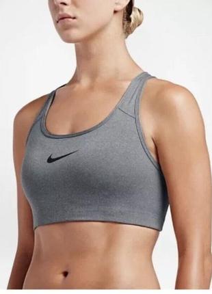 Nike pro женский топ спортивный бра компрессионный для тренировок бега занятий спортом серый найд adidas puma reebok l2 фото