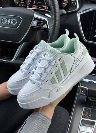 Adidas originals жіночі кросівки демі весна осінь білі зелені женские кроссовки демисезонные белые зеленые