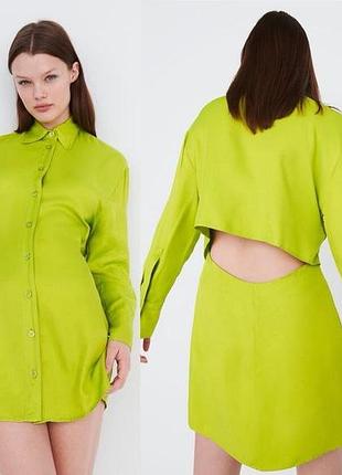 Zara платье-рубашка из шёлковой вискозы