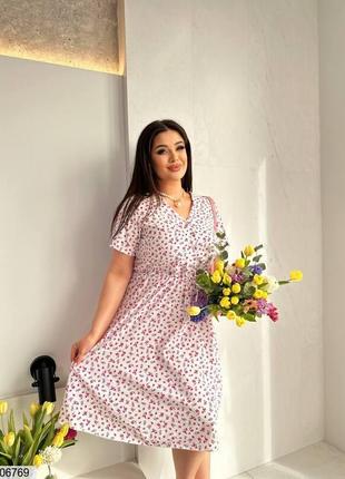 Платье с резинкой на талии с карманами ( 3 расцветки)1 фото