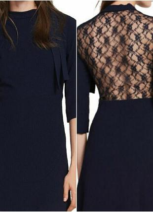 Sandro paris женское платье платье l acne studios burberry yves saint laurent ysl prada gucci hugo boss синее с длинным рукавом весеннее миди