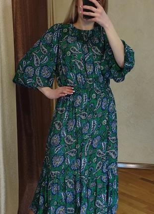 Сукня міді з  принтом5 фото