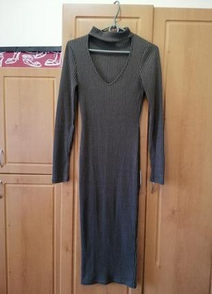 Платье  s миди  рубчик