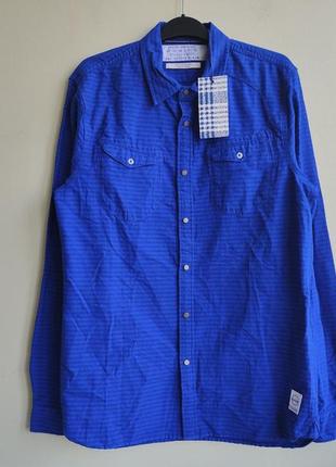 Мужская плотная рубашка scotch&soda amsterdam blauw