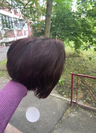 4918 парик темно-каштановый из натуральных волос4 фото