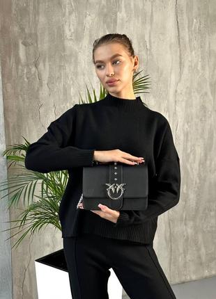 Сумка для дівчини 👜 pinko classic love bag icon simply black/silver люкс якість