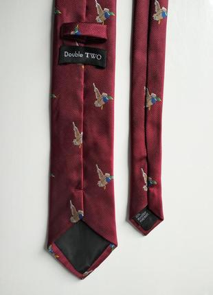 Бордова краватка галстук з качками double two качки2 фото