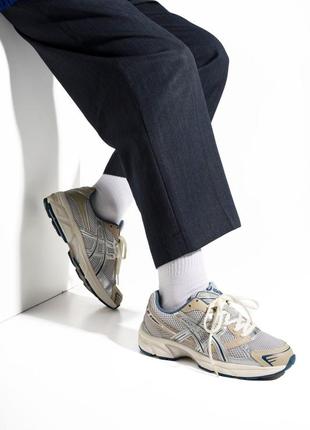 Asics gel-1130 кросівки чоловічі жіночі демі з сіткою весна осінь бежеві срібні сріблясті 🔝 мужские женские кроссовки топ качество беж серебряные2 фото