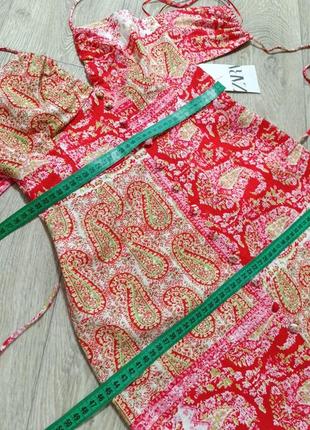 Сукня з льоном сарафан в стилі печворк етно бохо на тонких бретелях на літо zara пейслі10 фото